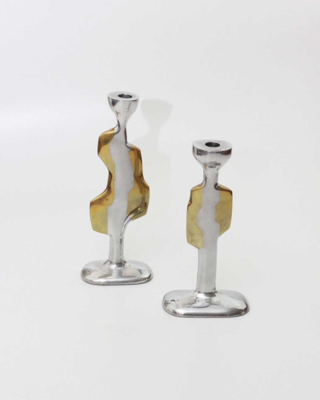 Pair of Brutalist Candelabras