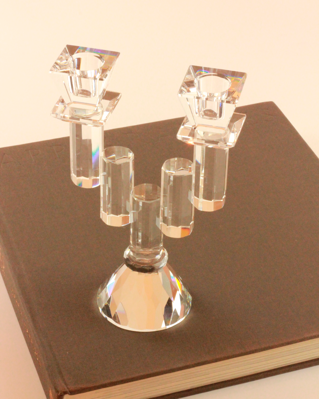 Candelabro Cristal Facetado